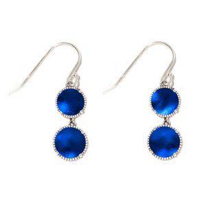 Recycled Vintage 1960's Cobalt Skin Cream Jar Sterling Silver Double Take Earrin